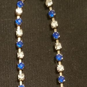 Sapphire and Diamond line link tennis bracelet